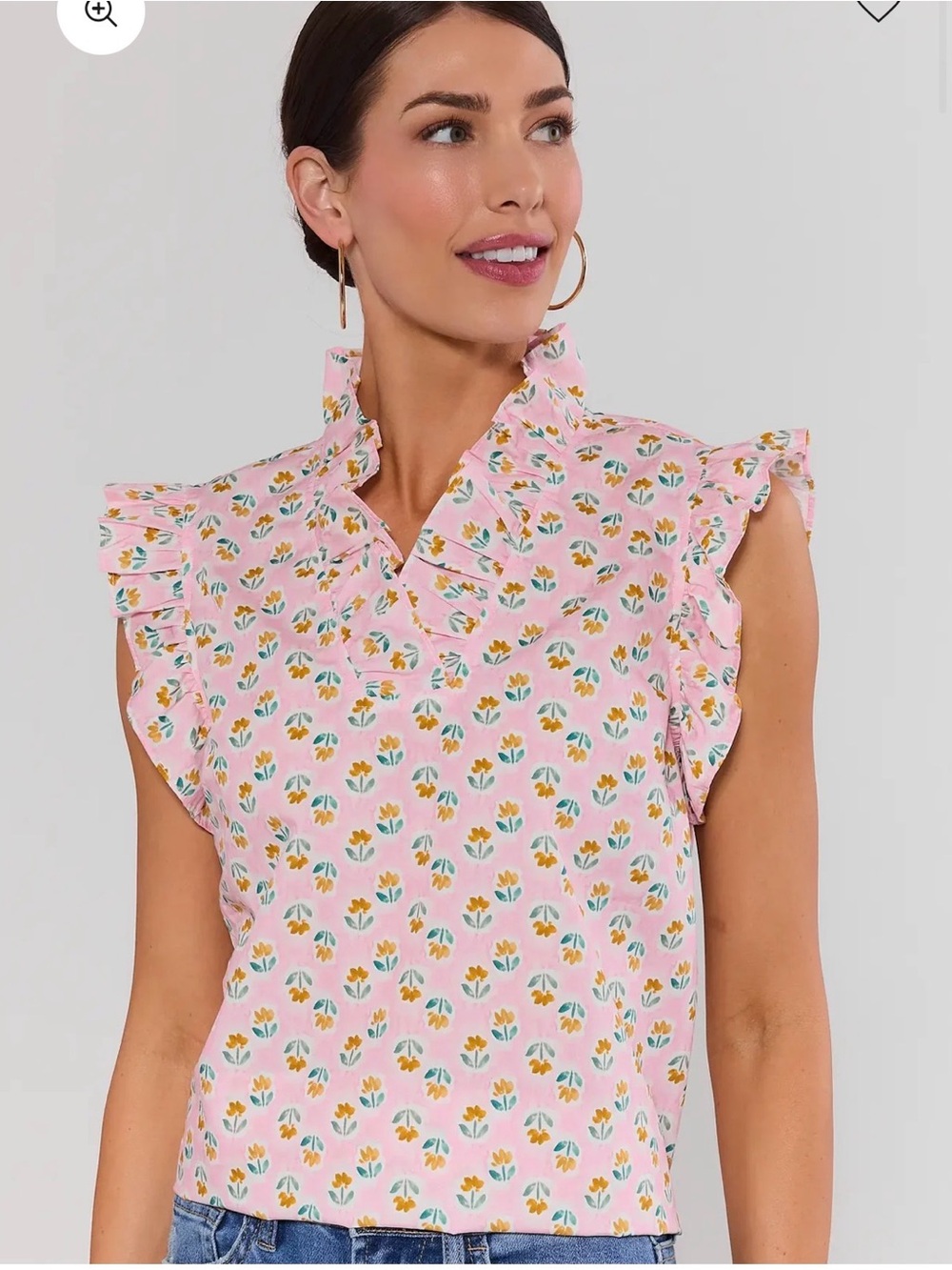 NWT Avara Ginny Top pink floral Sz S